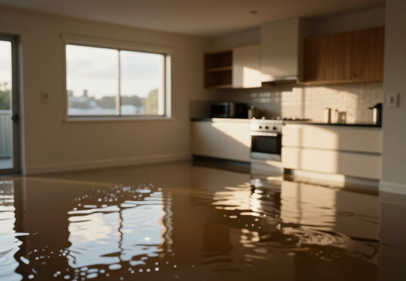 Water-damaged basement in Kirrawee before treatment